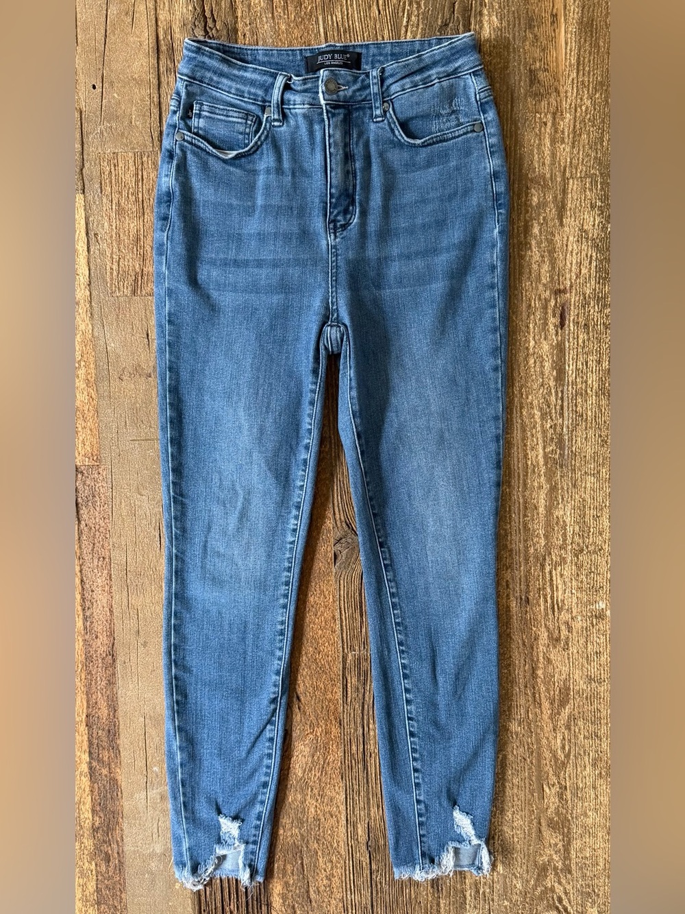 Judy Blue High Rise Tummy Control Distressed Skinny Jeans – Size 5/27